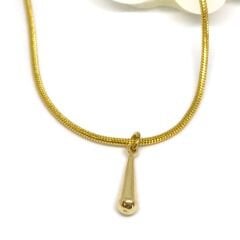 HIPOALERJENİK DAMLA UÇLU ZARİF SADE ŞIK PASLANMAZ ÇELİK GOLD KOLYE