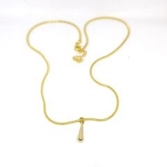 HIPOALERJENİK DAMLA UÇLU ZARİF SADE ŞIK PASLANMAZ ÇELİK GOLD KOLYE