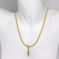 HIPOALERJENİK DAMLA UÇLU ZARİF SADE ŞIK PASLANMAZ ÇELİK GOLD KOLYE