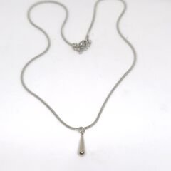 HIPOALERJENİK DAMLA UÇLU ZARİF SADE ŞIK PASLANMAZ ÇELİK SILVER KOLYE