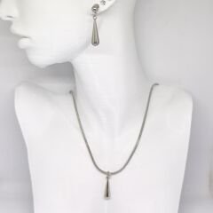 HIPOALERJENİK DAMLA UÇLU ZARİF SADE ŞIK PASLANMAZ ÇELİK SILVER KOLYE