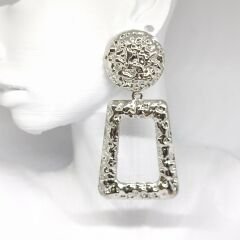 ZARİF GEOMETRİK 14K ALTIN KAPLAMA SALLANTILI  KÜPE 7,5X3,5 CM