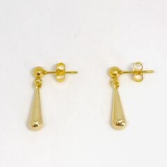 HIPOALERJENİK DAMLA UÇLU ZARİF SADE ŞIK GOLD PASLANMAZ ÇELİK KÜPE 2,5 CM