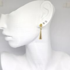 HIPOALERJENİK DAMLA UÇLU ZARİF SADE ŞIK GOLD PASLANMAZ ÇELİK KÜPE 2,5 CM