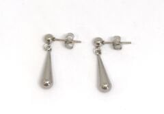 HIPOALERJENİK DAMLA UÇLU ZARİF SADE ŞIK SILVER PASLANMAZ ÇELİK KÜPE 2,5 CM