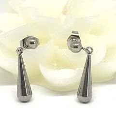 HIPOALERJENİK DAMLA UÇLU ZARİF SADE ŞIK SILVER PASLANMAZ ÇELİK KÜPE 2,5 CM