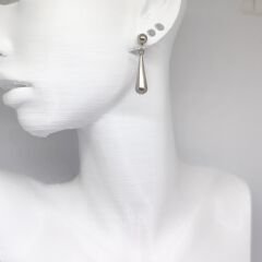 HIPOALERJENİK DAMLA UÇLU ZARİF SADE ŞIK SILVER PASLANMAZ ÇELİK KÜPE 2,5 CM