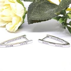 18 AYAR ALTIN KAPLAMA ŞIK V ŞEKİLLİ ZARİF TAŞLI SILVER MODERN KADIN KÜPE