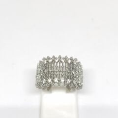 AĞ TASARIMLI ZİRKONYUM TAŞLI ZARİF ELEGANT AYARLANABİLİR YÜZÜK