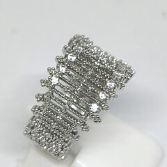 AĞ TASARIMLI ZİRKONYUM TAŞLI ZARİF ELEGANT AYARLANABİLİR YÜZÜK