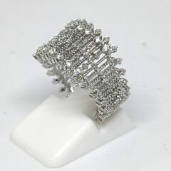 AĞ TASARIMLI ZİRKONYUM TAŞLI ZARİF ELEGANT AYARLANABİLİR YÜZÜK