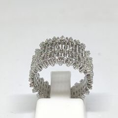 AĞ TASARIMLI ZİRKONYUM TAŞLI ZARİF ELEGANT AYARLANABİLİR YÜZÜK