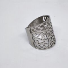 PASLANMAZ ÇELİK -ALTIN KAPLAMA OYMA DESENLİ  BOHEM AYARLANABİLİR KADIN YÜZÜK(Kopya)