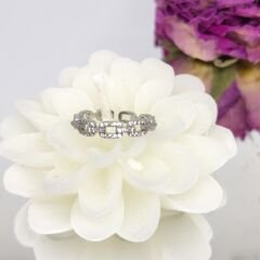 Zincir Tasarımlı Kübik Sentetik Zirkon Taşlı Bakır  KADIN YÜZÜK