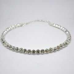 GÜMÜŞ KAPLAMA SIRA TAŞLI SU YOLU KADIN KOLYE