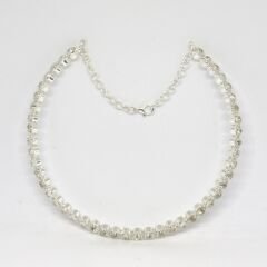 GÜMÜŞ KAPLAMA SIRA TAŞLI SU YOLU KADIN KOLYE