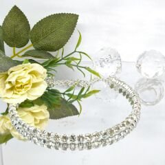 GÜMÜŞ KAPLAMA SIRA TAŞLI SU YOLU KADIN KOLYE